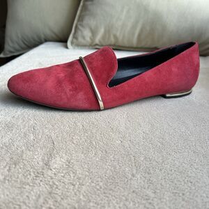 AGL Attilio Giusti Leombruni Red Suede Flat Loafer Women EU 36.5 US 6-6.5 Preppy